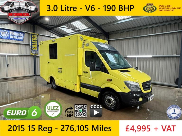 2015 15 Reg Mercedes Sprinter 519 CDI MWB Auto Ex-NHS Ambulance Service + VAT
