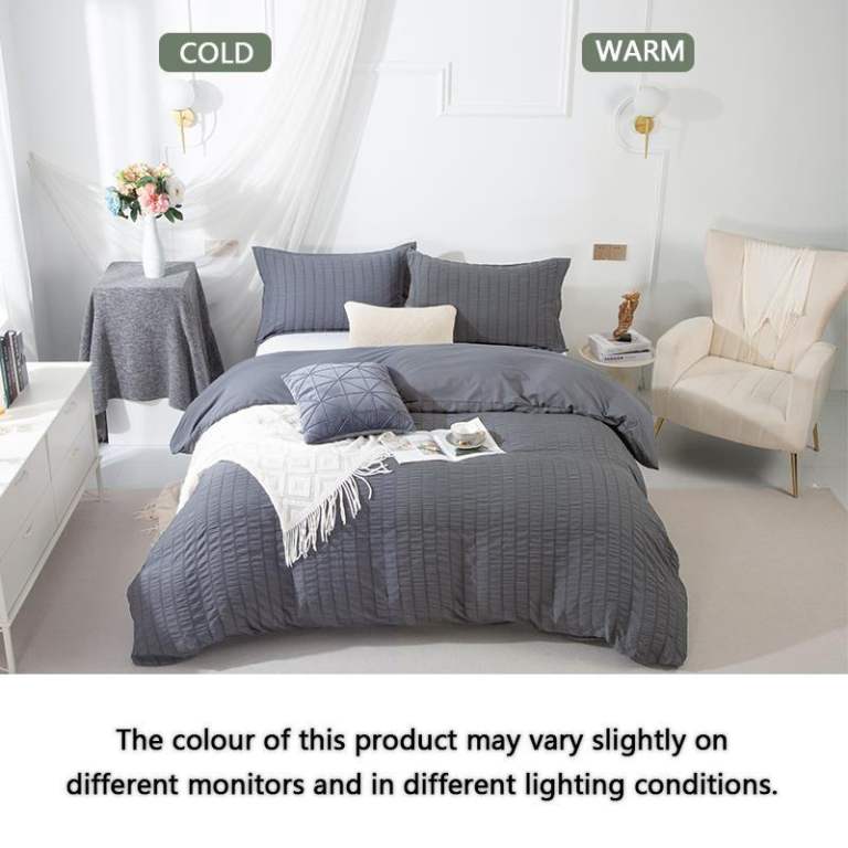 NEW Seersucker Duvet Cover Set (double) Wrinkle Resistant