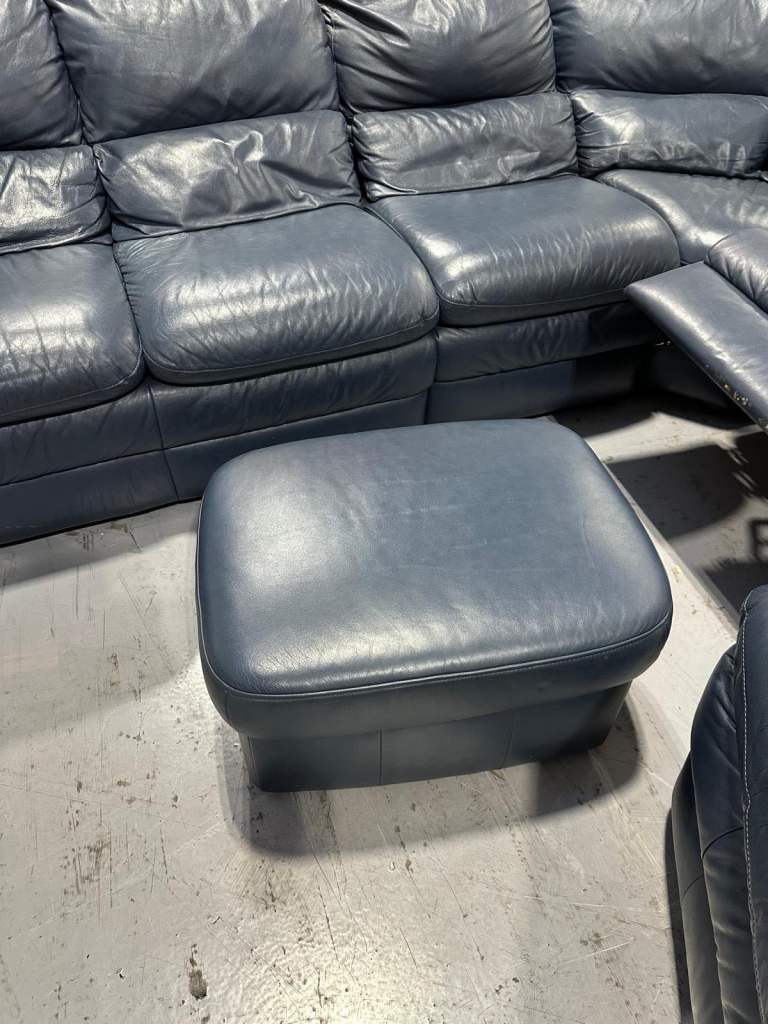 5 Seat Corner Sofa, 2 Chairs (One Recliner) and Footstool