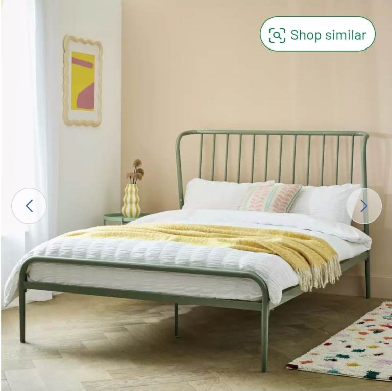 Habitat Kanso Small Double Metal Bed Frame - Sage Green