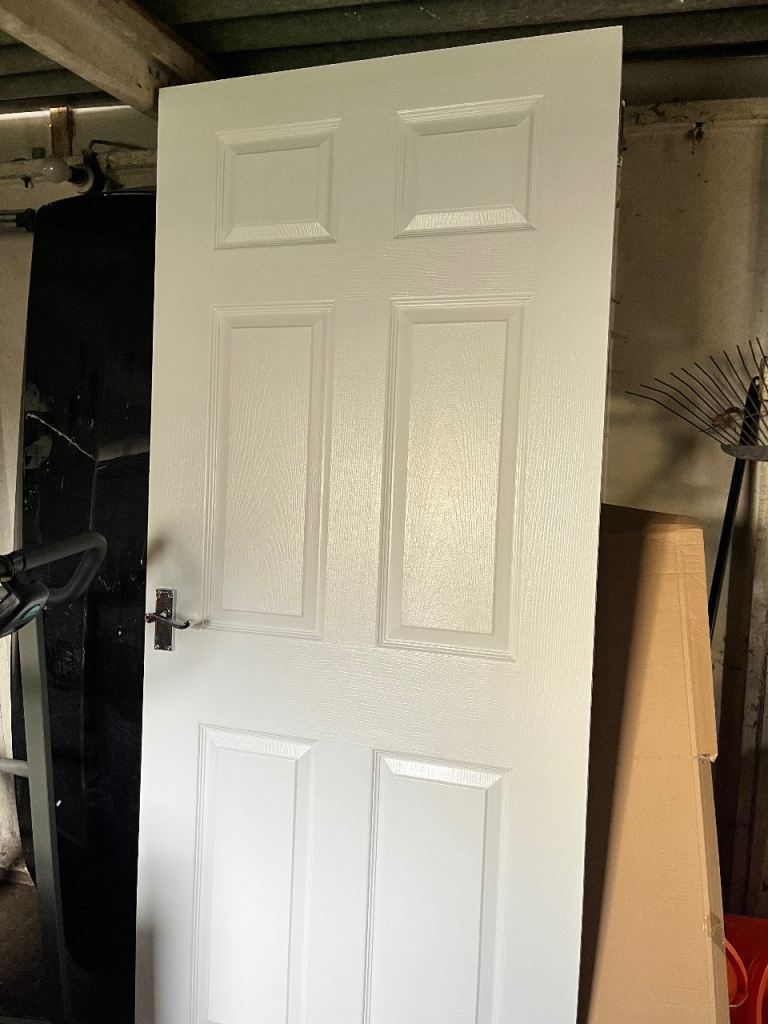 White glossed internal door