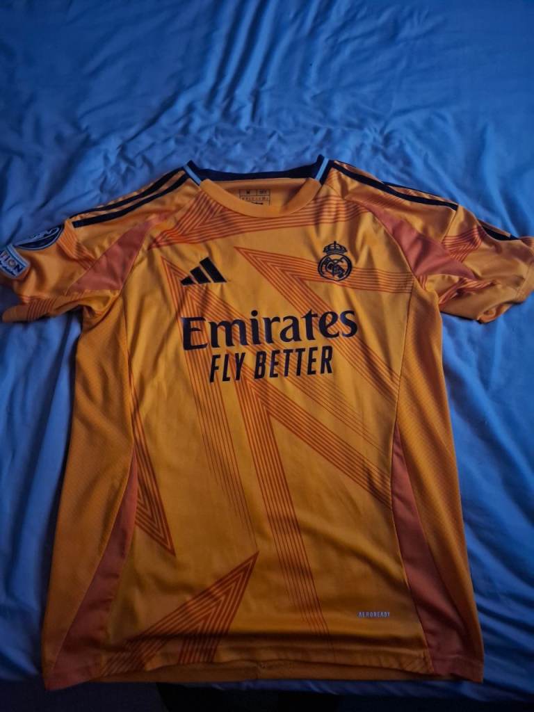 Adidas Real Madrid Football Shirt – Yellow, As Good As New