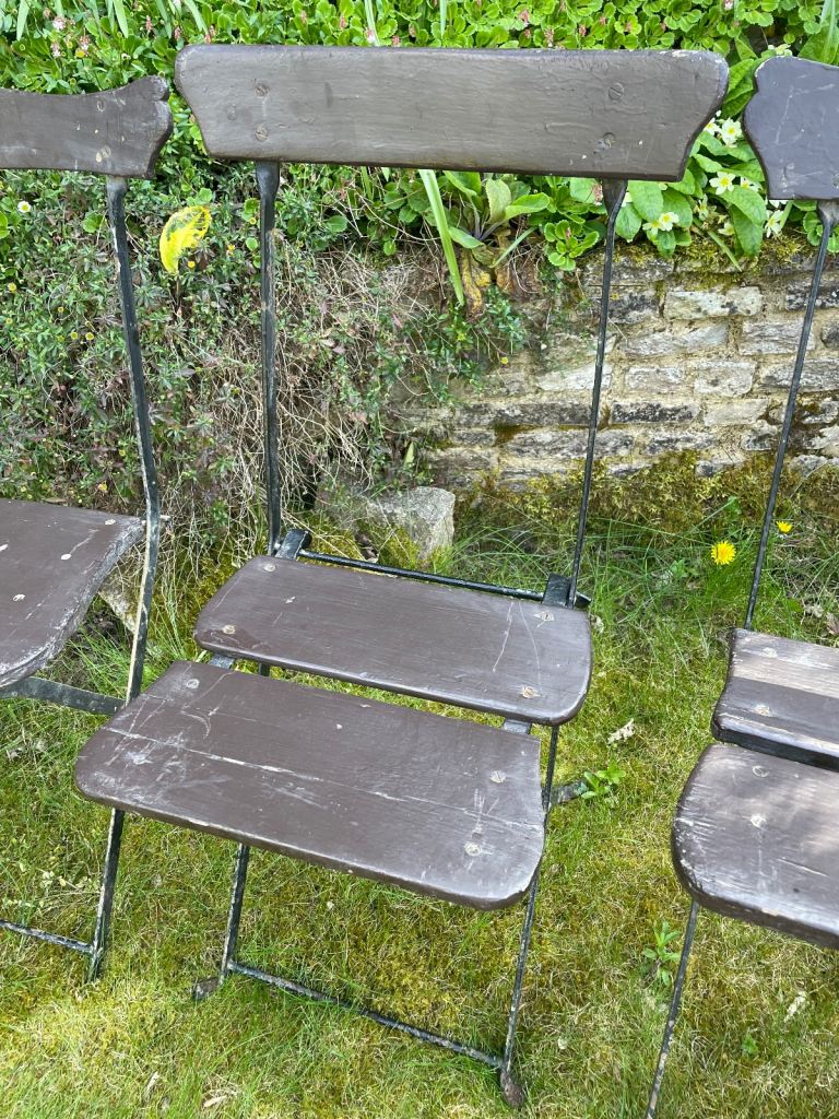 4 original French Bistro Chairs Folding  