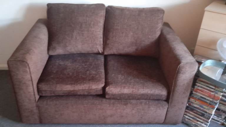 2 seater brown sofa