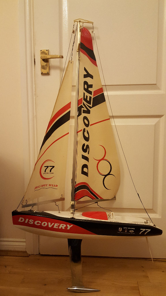 image for discovery just love wind off shore sailing 77 racing team rc remote pond yacht sail boat 
