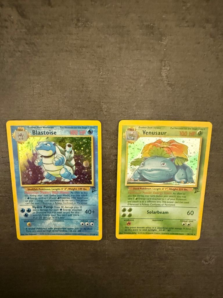 Pokemon Blastoise & Venusaur Base Set Cards – Good Condition