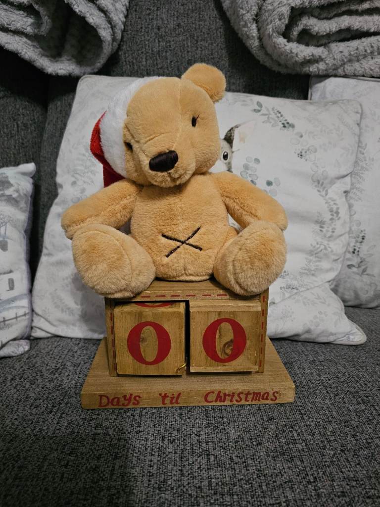 Cute teddy christmas countdown decoration