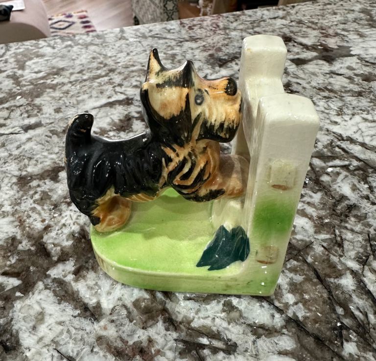 One vintage China Scottie Terrier Dog bookend