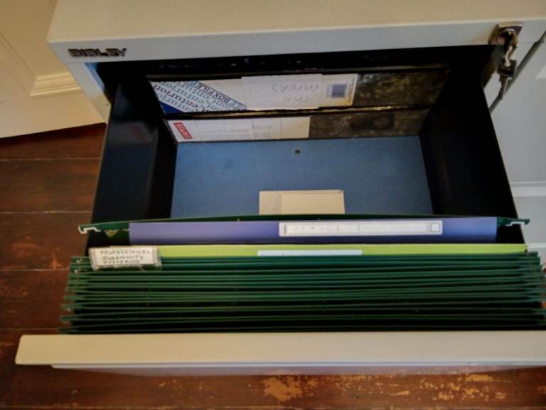 TWO MATCHING BISLEY FILING CABINETS