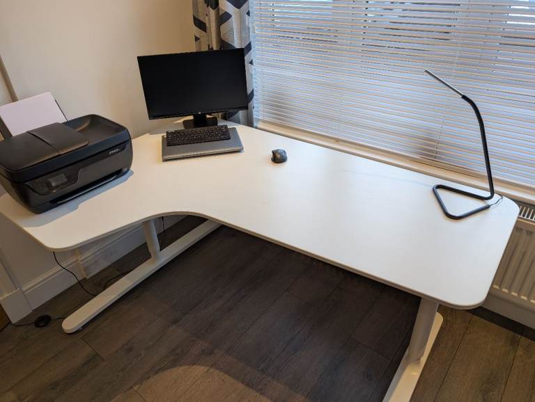 IKEA Bekant white corner desk 