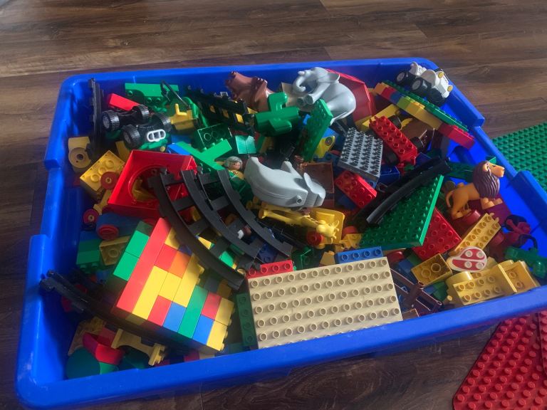 Duplo Lego Large box full with 4 boards