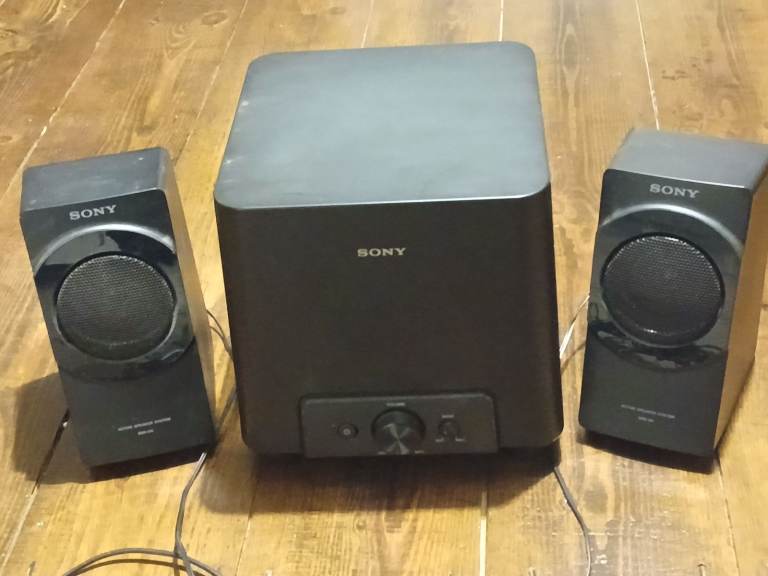 Sony active speaker system SRS-D4 with sub woofer for PC speaker gaming speaker or TV speaker