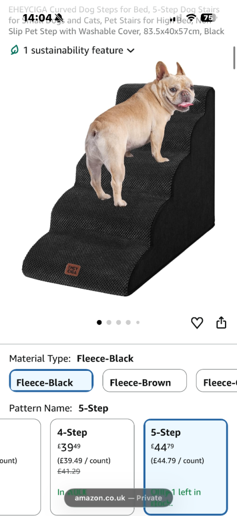 Tall dog steps 
