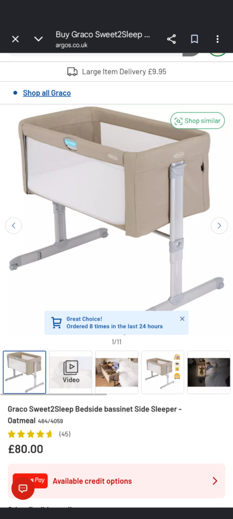 Graco Sweet2Sleep Bedside Bassinet Side Sleeper – Oatmeal