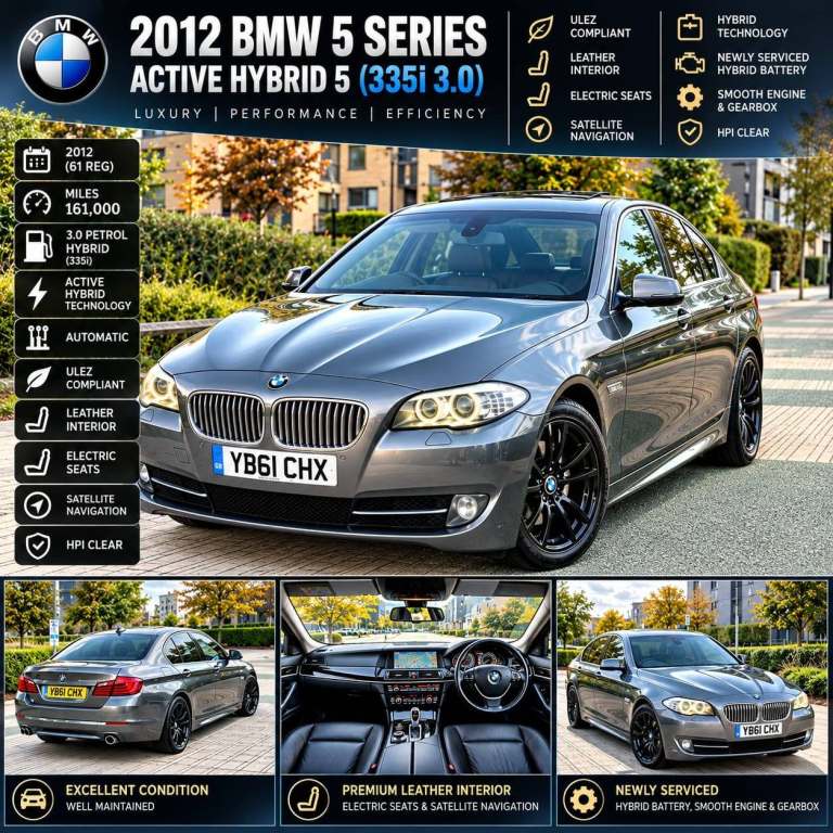 2012 BMW 5 Series 3.0 535i ActiveHybrid 5 Saloon 4dr Petrol Hybrid Auto Euro 5 (s/s) (340 ps) SAL...