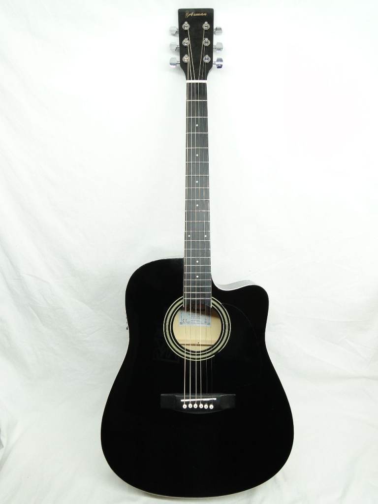 AXMAN Electro Acoustic Guitar with Cutaway, EQ Pre amp with built in Tuner, Gig Bag & Cable