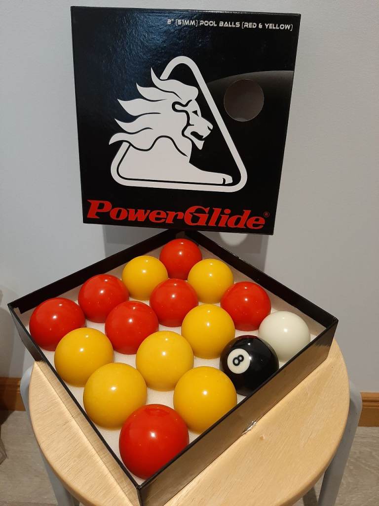 2" / 51mm POWER GLIDE Yellow / Red  POOL BALLS