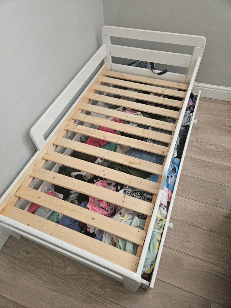 Kids cot bed. With underneath draw