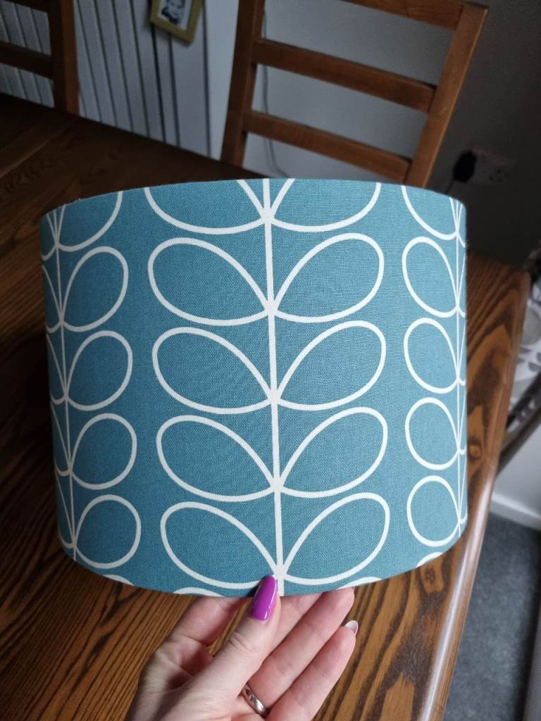 Gorgeous Orla Kiely Linear Stem Dark Duck Egg Lampshade