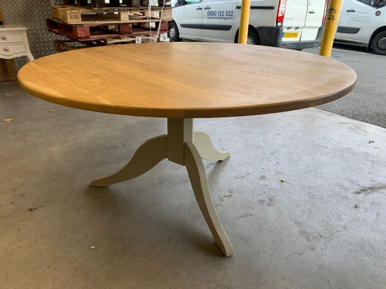 Neptune Chichester solid oak top round kitchen dining table 150cm