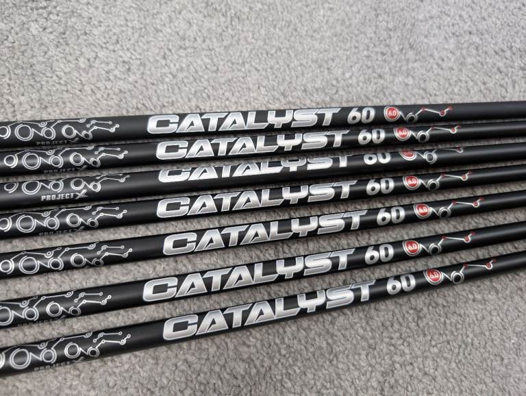 Catalyst 60 Iron Shaft Set (7) 6.0 Stiff Flex Graphite 0.370 Parallel Tip Uncut 