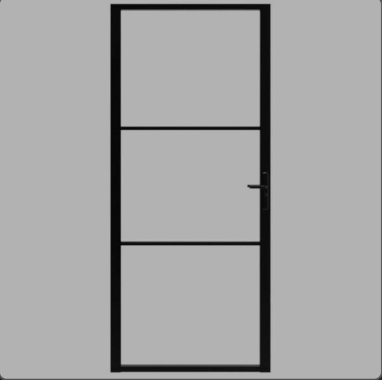 Interior Door 102.5x201.5 cm Black ESG Glass and Aluminium vidaXL