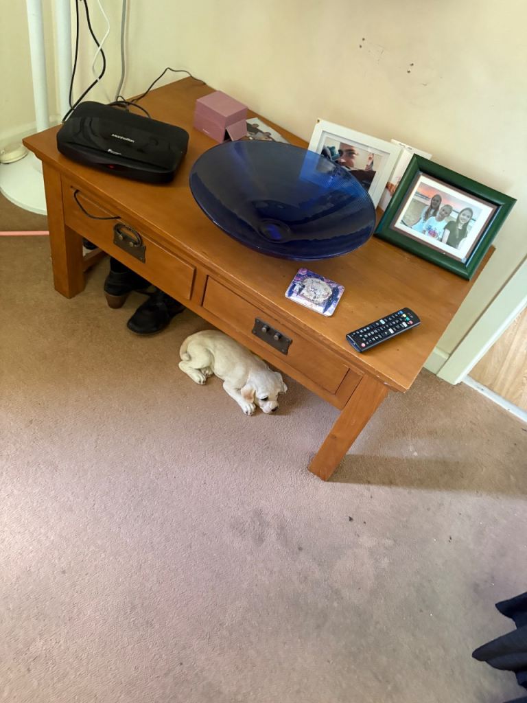 Wooden Coffee Table with Drawers – Good Condition