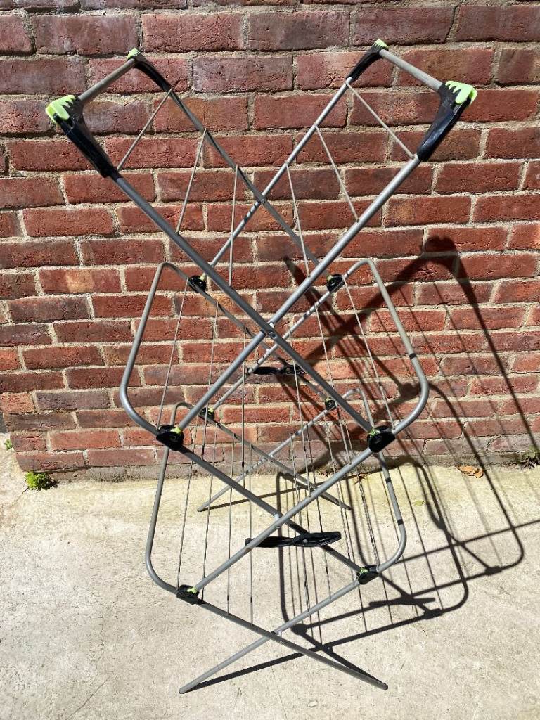 Minky Metal 3 tier fold out Clothes dryer airer foldable easy storage bathroom bedroom kitchen