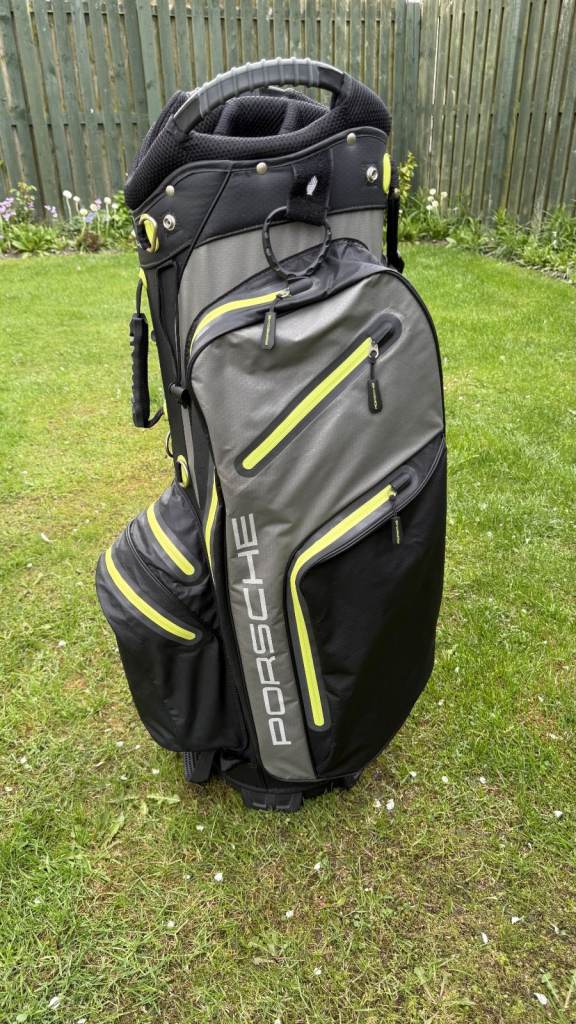 Porsche Golf Carry/Cart Bag / 14 Way Dividers / Waterproof Nylon / Padded Shoulder Strap / As New