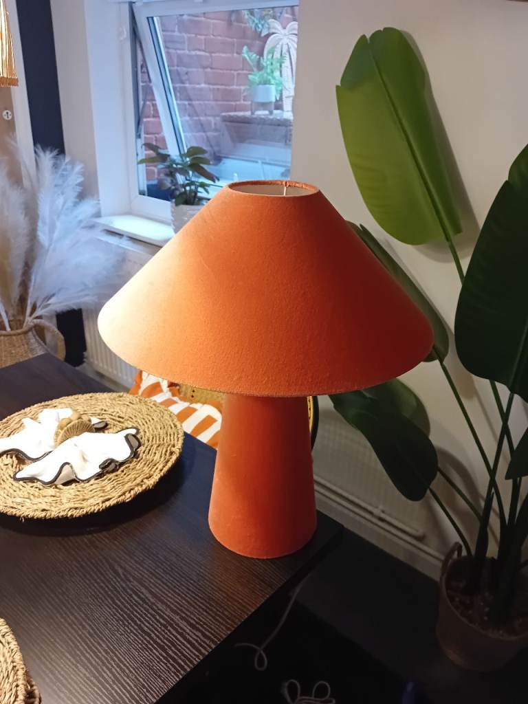Stylish next Orange Table Lamp with velvet look 