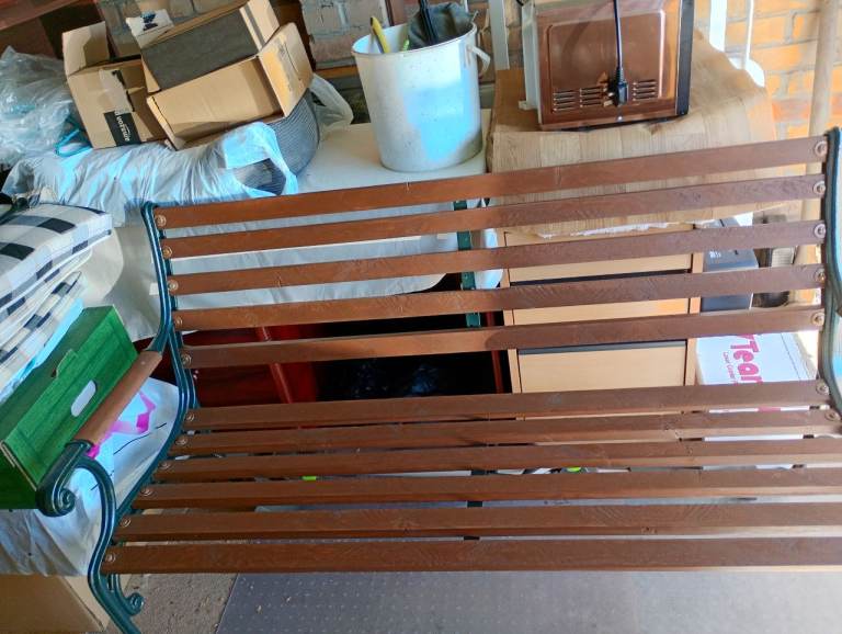 Refurbished Garden Bench with New Wooden Slats & Bolts
