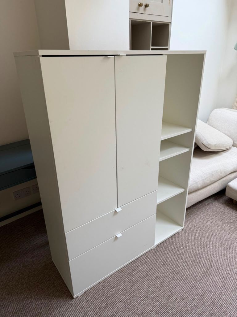 IKEA - White Wardrobe with Shelves and Drawers – Good Condition