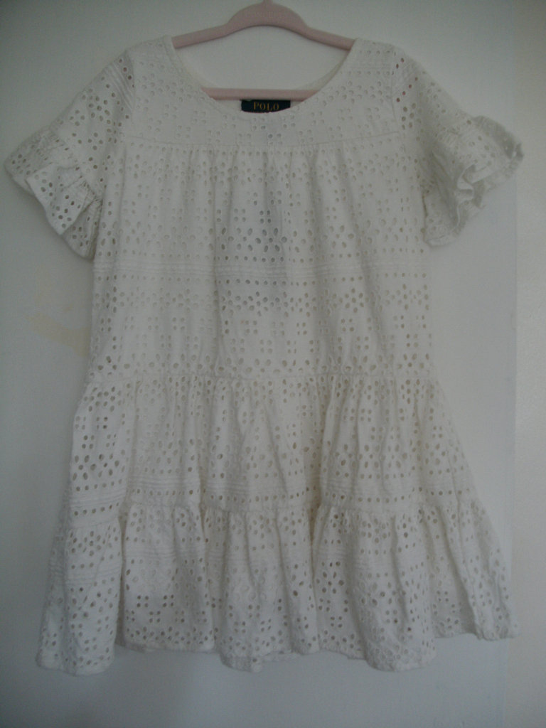 BNWT Gorgeous Ralph Lauren Girls White Broderie Anglaise Dress age 3 years