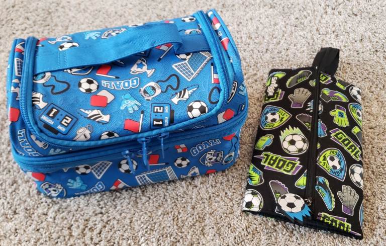 Smiggle Football themed Double-Decker Lunchbox & Pencil Case. As new condition.
