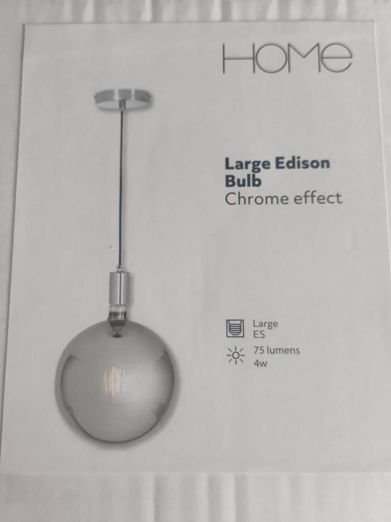 HOME Large Edison Bulb Chrome Effect