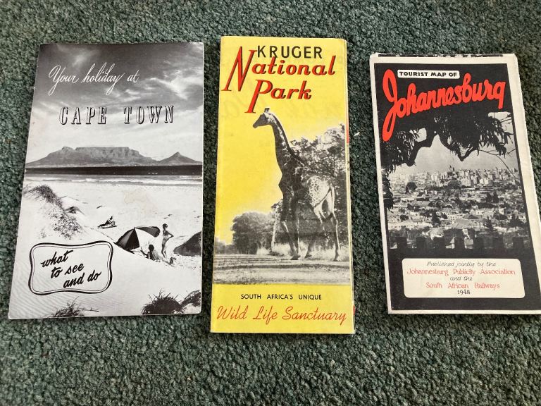 Vintage South African Tourist Maps/Brochures - Cape Town, Kruger, Johannesburg
