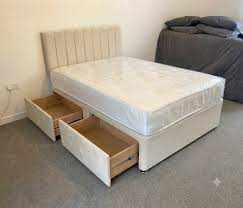 DIVAN BED SMALL DOUBLE WITH 2 DRAWERS AND MATTRESS - FREE DELIVERY (INBOX PRICE)