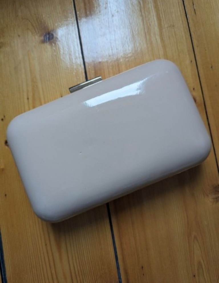 Nude clutch bag