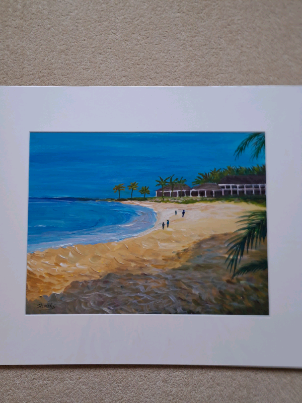 Caribbean beach  Original painting