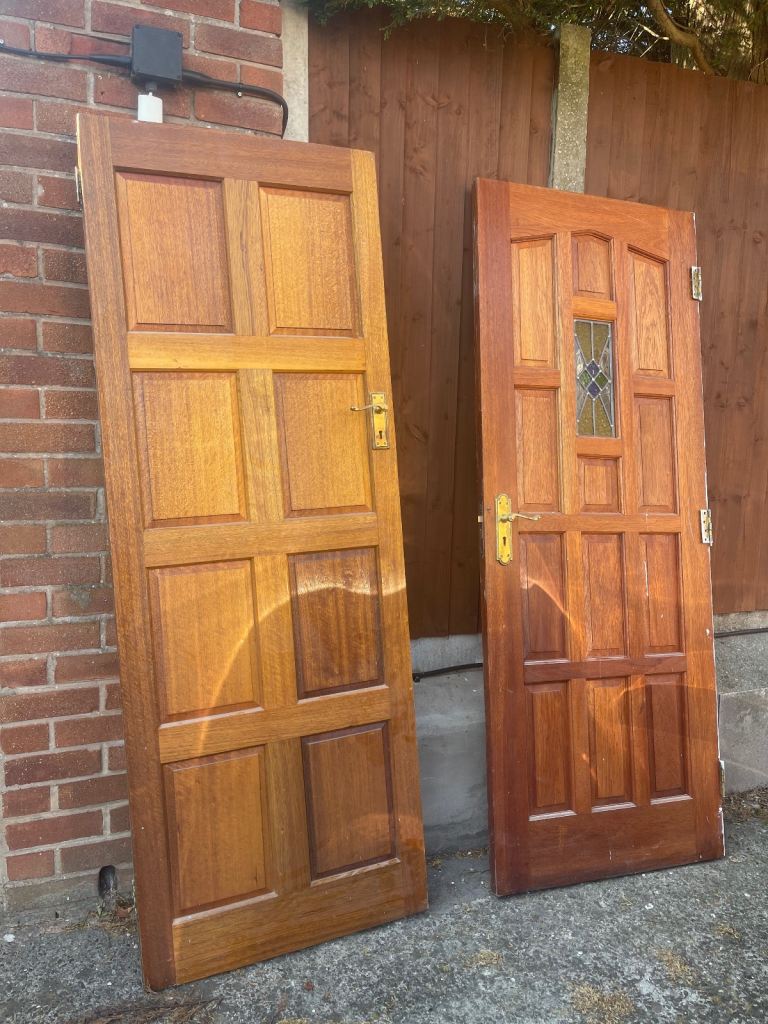 10 Doors Solid Hard Wood 5 with Lead Lights £20 each