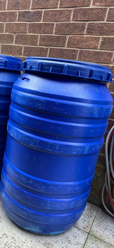 Large Blue Plastic Water Barrel – 240 Litre Capacity