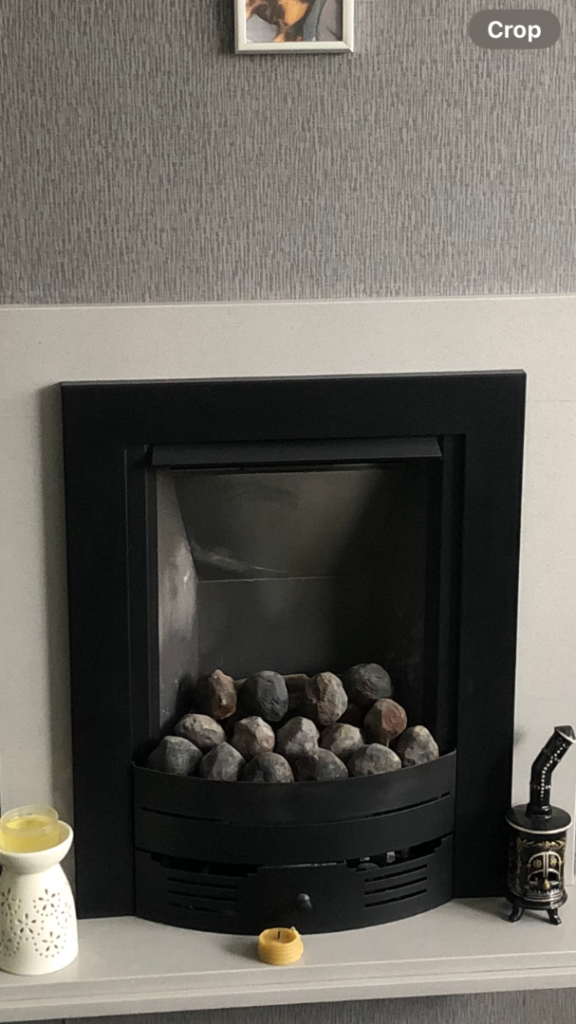 Black coal effect gas fire 