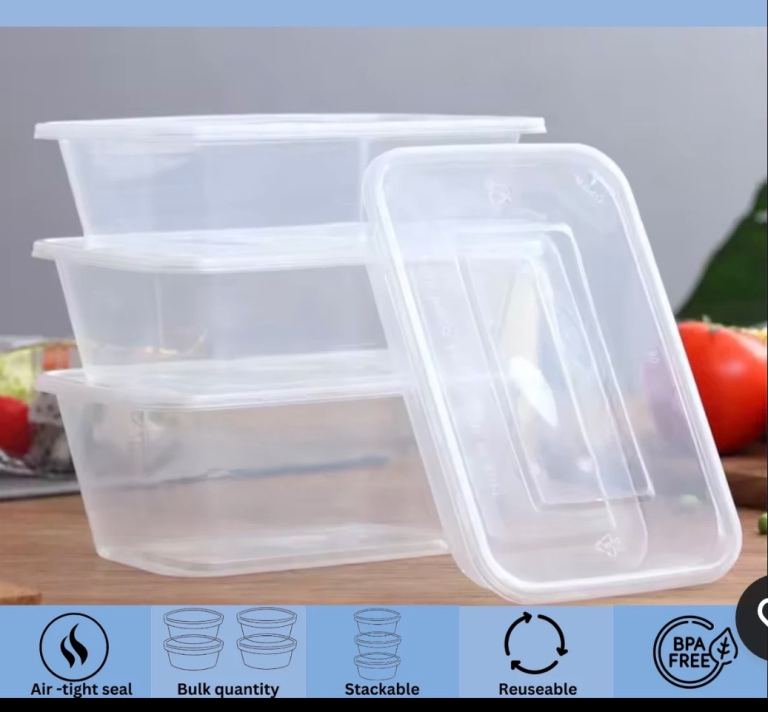 252pcs Microwavable Plastic Food Containers with Lids - Bulk Pack 650ml