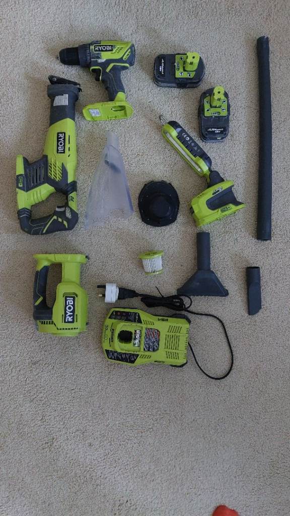 Ryobi ONE+ 18V Tool Set (lightly used, excellent condition)