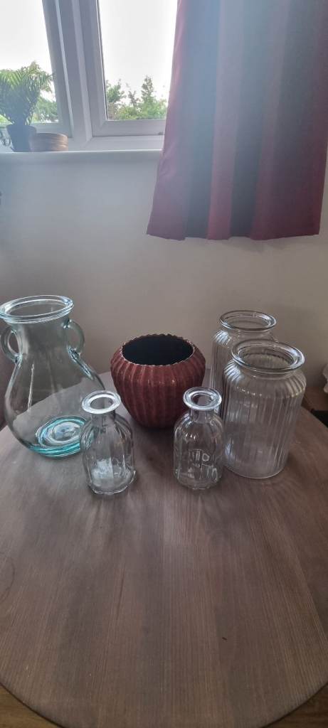 Glass & stone vases assorted