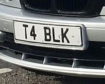 T4 BLK number plate for sale