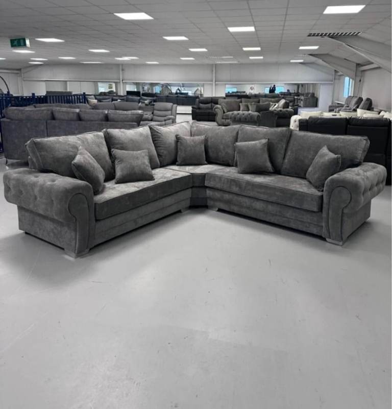 New Plush Velvet VERONA Sofa Corner Sofa ~ L Shape Sofa BRAND NEW Free Delivery Order Now = = 