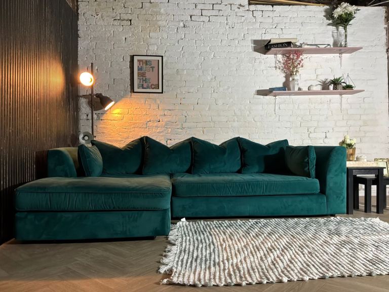 Barker & Stonehouse Harrington Teal Blue Corner Sofa