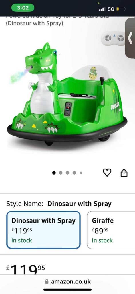 Kids electric dinosaur car