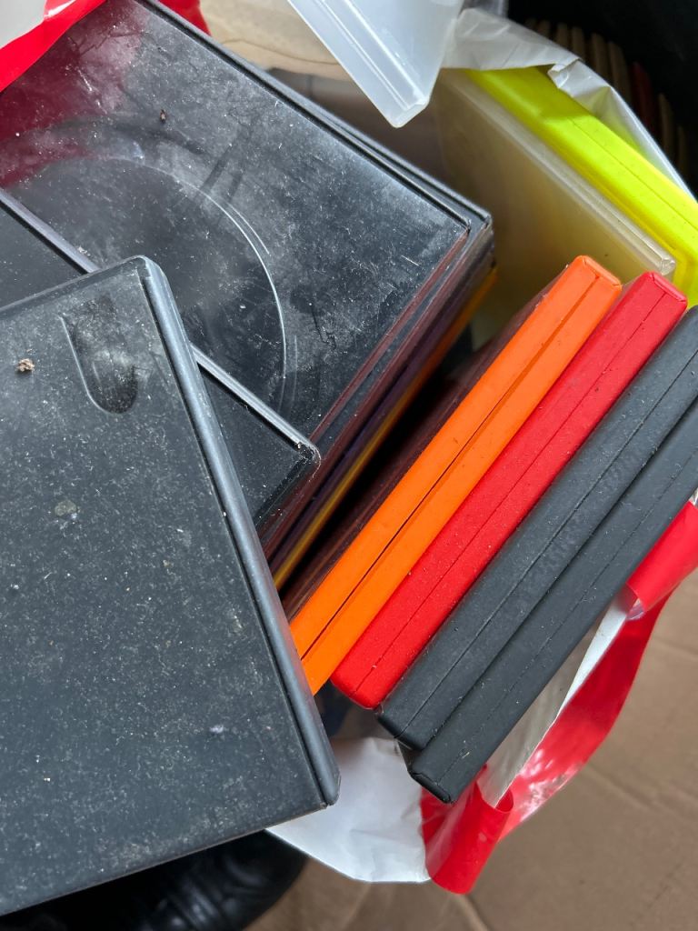 Empty DVD boxes